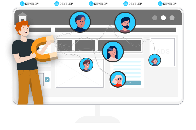Modern website UI/UX design layout showcasing intuitive navigation, clean interface, and engaging user interactions on desktop and mobile screens.