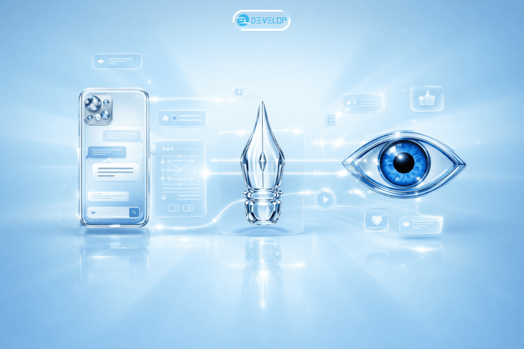 Modern mobile UI/UX design showcasing AI-driven, intuitive and immersive user interfaces